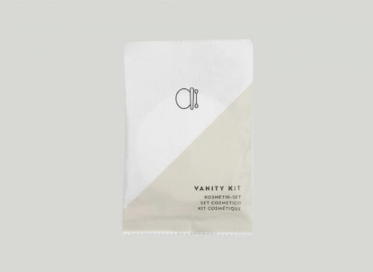 Picture of K-Eco Vanity Kit in paper sachet - (3) cotton buds, (2) cotton pads, (1) nail file