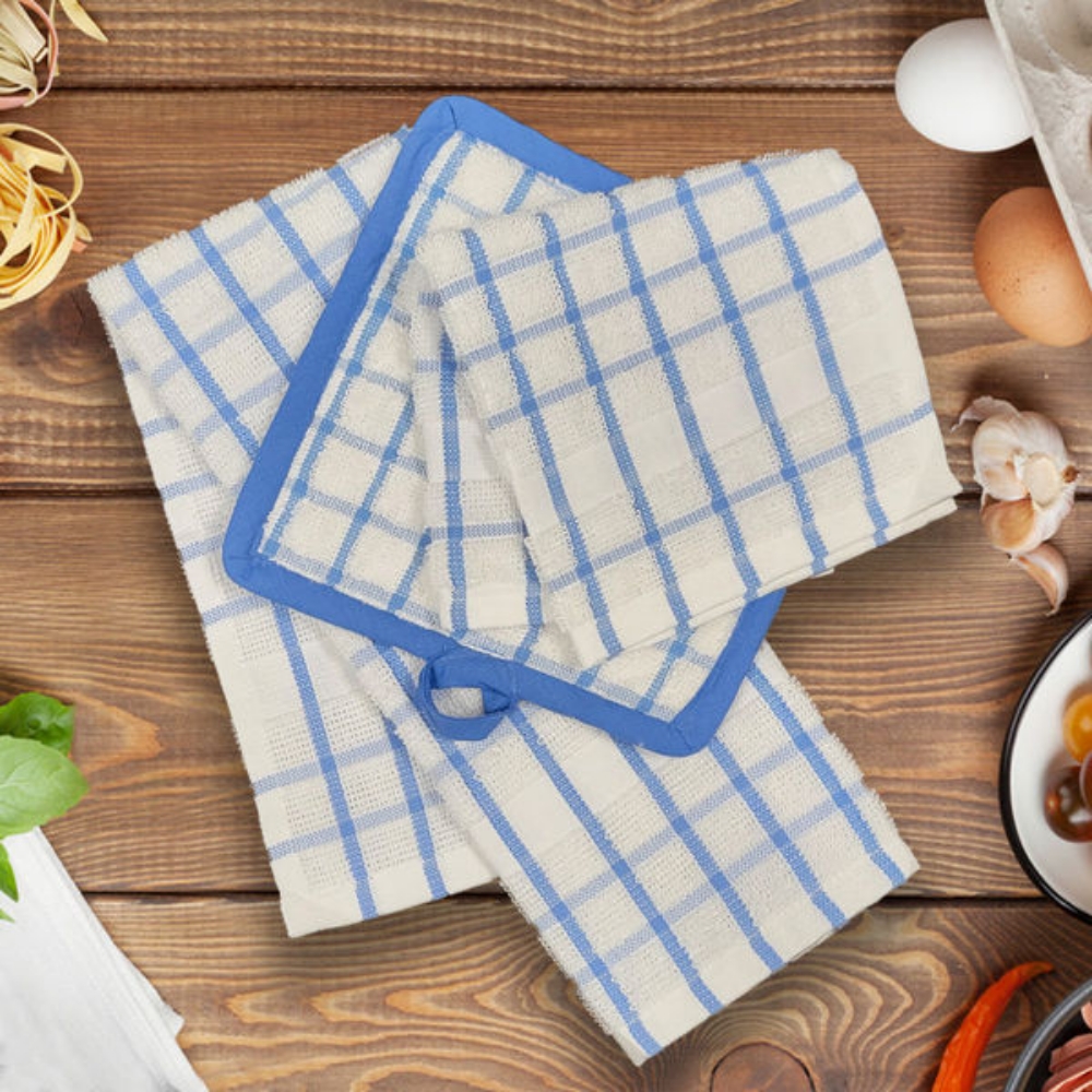 Picture of KITCHEN ENSEMBLE DISH CLOTHS 12 x 12,100% Ringspun Cotton Vat Yarn Dyed Checked CTN Pack of 24 DZ