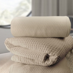 Picture of Herringbone Twin Blanket 66x90 – 2.55 lb, 100% Cotton, Hotel Thermal, Pack of 12 EA