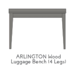 Picture of  Arlington Wood Luggage Bench (4) Legs