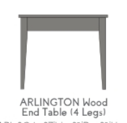 Picture of  Arlington Wood  Table (4) Legs