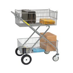 Picture of Foldable Double Basket Office Utility Mail Cart