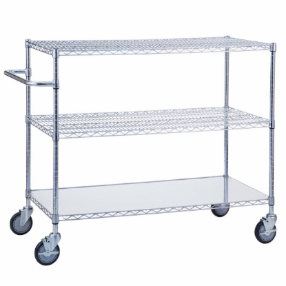 Picture of Triple Shelf Utility Cart w/ Solid Bottom 18" x 48"