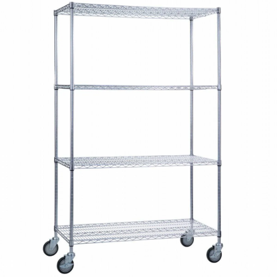 Picture of Rolling Wire Shelving Cart 18 x 36 x 68 With Wire Shelves - SHORT