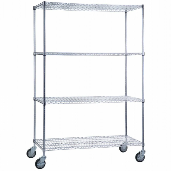 Picture of Rolling Wire Shelving Cart 18 x 48 x 68 With Wire Shelves - SHORT