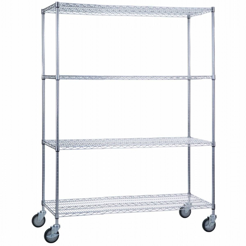 Picture of Rolling Wire Shelving Cart 18 x 60 x 68 With Wire Shelves - SHORT