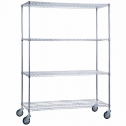 Picture of Rolling Wire Shelving Cart 18 x 60 x 68 With Wire Shelves - SHORT