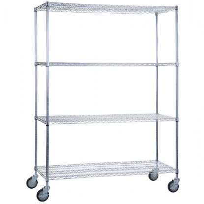 Picture of Rolling Wire Shelving Cart 18 x 60 x 78 With Wire Shelves