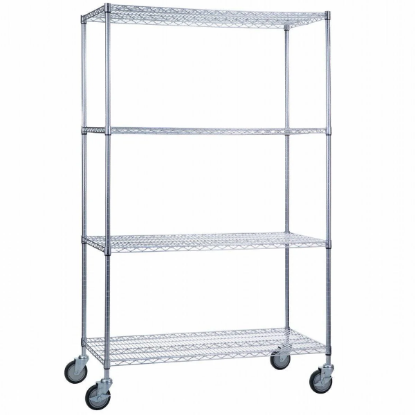 Picture of Rolling Wire Shelving Cart 24 x 36 x 68 Wire Shelves - SHORT