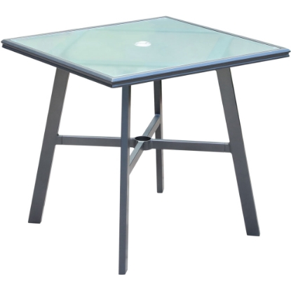 Picture of Edgemont Collection Commercial Aluminum 30" Square Glass Top Table