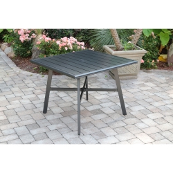 Picture of Edgemont Collection Commercial Aluminum 38" Square Slat Top Table