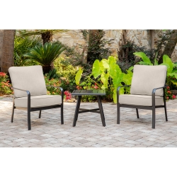 Picture of Fairhill Commercial Aluminum Slat Back Chair With Sunbrella Cushions