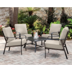 Picture of Fairhill Commercial Aluminum Slat Back Chair With Sunbrella Cushions