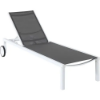 Picture of Cape Soleil, Santorini Aluminum Sling Chaise Lounge Chair with Wheels, Gray