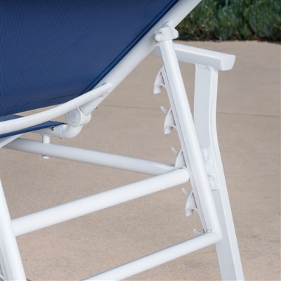 Picture of Cape Soleil - Santorini Aluminum Sling Chaise Lounge Chair Navy Blue