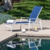 Picture of Cape Soleil - Santorini Aluminum Sling Chaise Lounge Chair Navy Blue