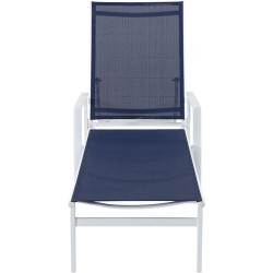 Picture of Cape Soleil - Santorini Aluminum Sling Chaise Lounge Chair Navy Blue