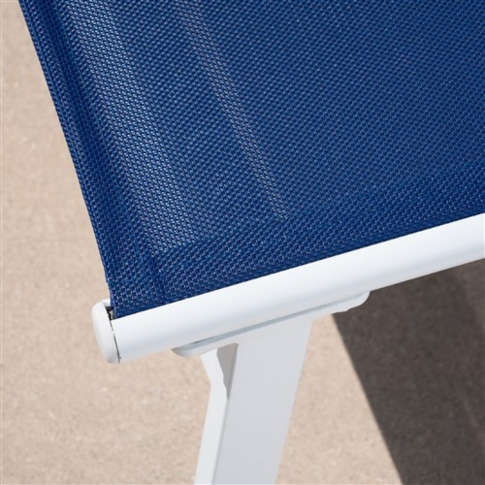 Picture of Cape Soleil - Santorini Aluminum Sling Chaise Lounge Chair Navy Blue