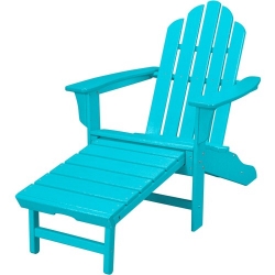 Picture of Cape Soleil - Verde Adirondack Chair w/ Attached Ottoman Aruba Blue