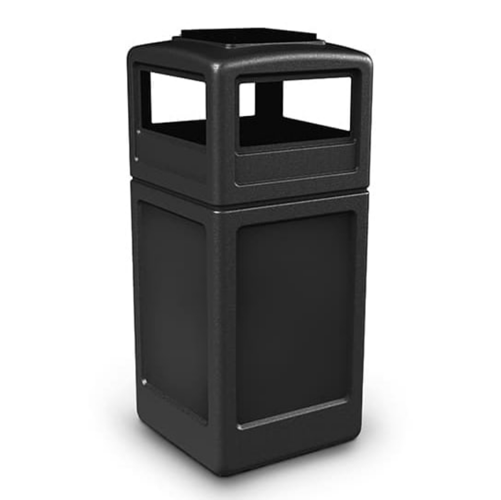 Picture of PolyTec™ 42-Gallon Square Bin with Ashtray Lid