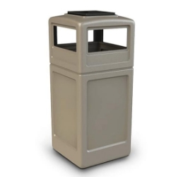 Picture of PolyTec™ 42-Gallon Square Bin with Ashtray Lid