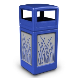 Picture of PolyTec™ 42-Gallon Square Reeds Bin with Dome Lid