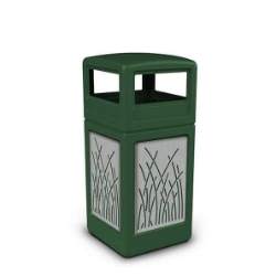 Picture of PolyTec™ 42-Gallon Square Reeds Bin with Dome Lid