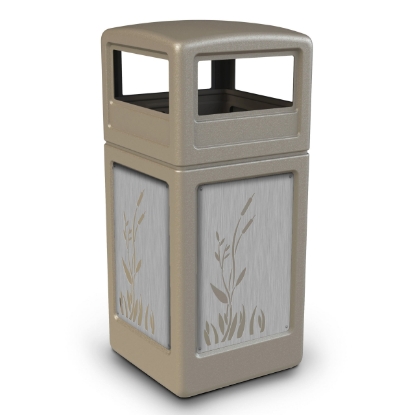 Picture of PolyTec™ 42-Gallon Square Steel Bin with Dome Lid