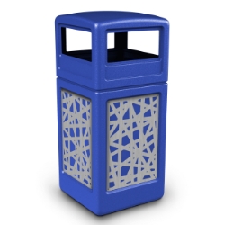 Picture of PolyTec™ 42-Gallon Square Intermingle Steel Bin with Dome Lid