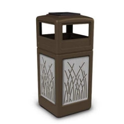 Picture of PolyTec™ 42-Gallon Square Steel Bin with Ashtray Lid