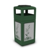 Picture of PolyTec™ 42-Gallon Square Cattails Steel Bin with Ashtray Lid