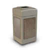 Picture of PolyTec™ 42-Gallon Square Stone Bin with Open-Top Lid