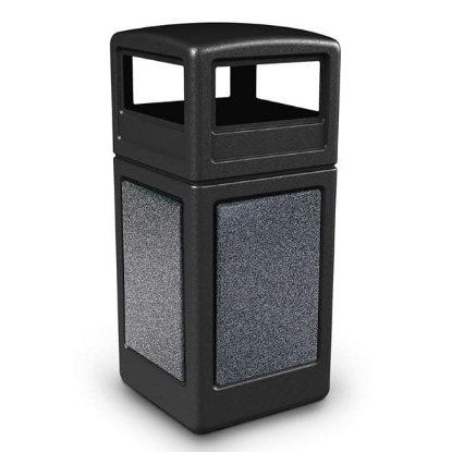 Picture of PolyTec™ 42-Gallon Square Stone Bin with Dome Lid