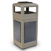 Picture of PolyTec™ 42-Gallon Square Stone Bin with Ashtray Lid