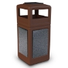 Picture of PolyTec™ 42-Gallon Square Stone Bin with Ashtray Lid