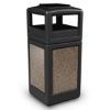 Picture of PolyTec™ 42-Gallon Square Stone Bin with Ashtray Lid