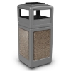 Picture of PolyTec™ 42-Gallon Square Stone Bin with Ashtray Lid