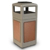 Picture of PolyTec™ 42-Gallon Square Stone Bin with Ashtray Lid