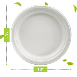 Picture of Three Leaf 10" Bagasse Round Plate, 500 Ct. (20 Packs Of 25)