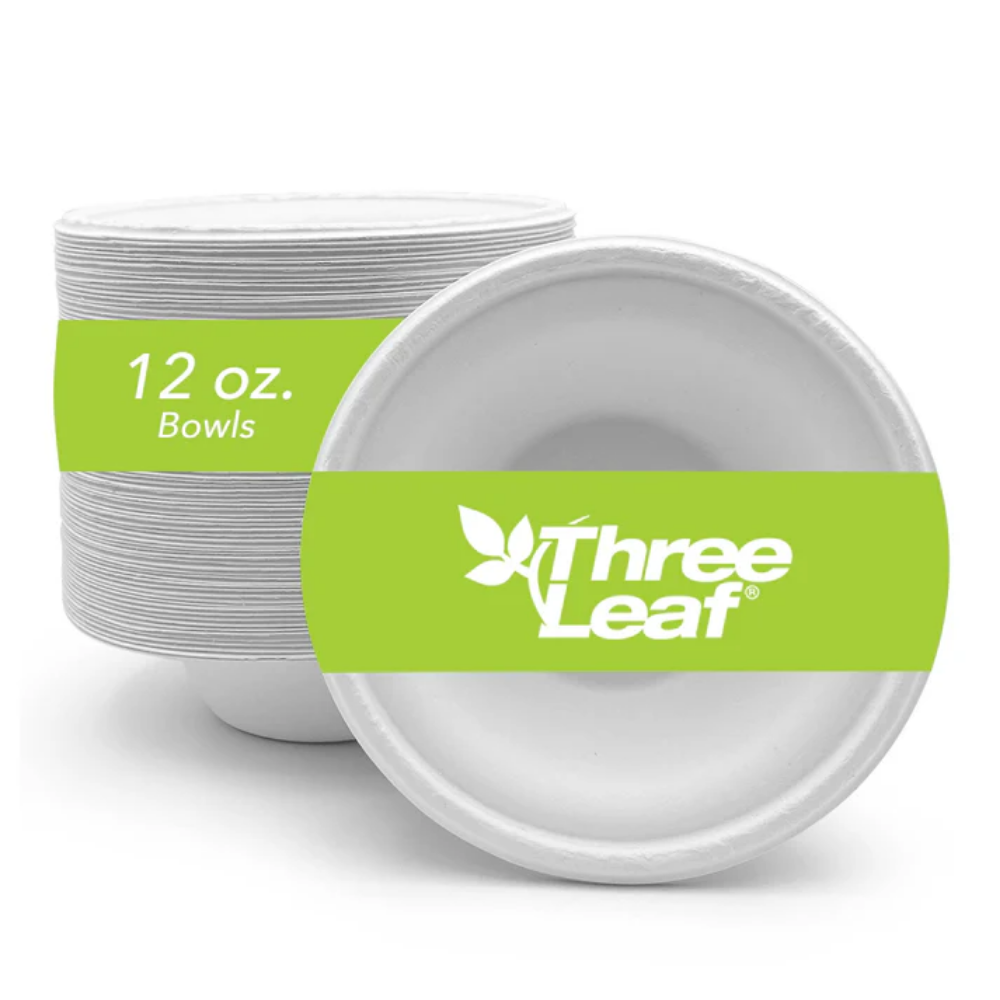 Picture of Three Leaf 12 Oz (355 Ml) Bagasse Bowl, 1000 Ct. (40 Packs Of 25)