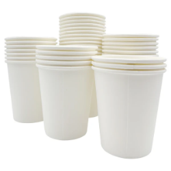 Picture of Three Leaf 8 Oz. Paper Cold Cups, (White) 1000 Ct. (20 Packs Of 50)