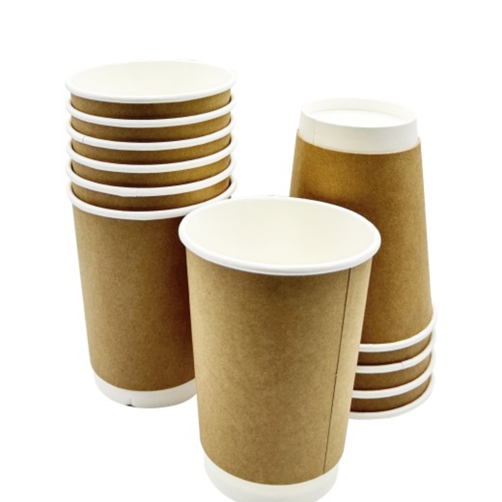 Picture of Three Leaf 12 Oz. Paper Hot Cups, (Brown) 500 Ct. (20 Packs Of 25)