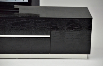 Picture of A&X Skyline Modern Black Crocodile Lacquer TV Stand