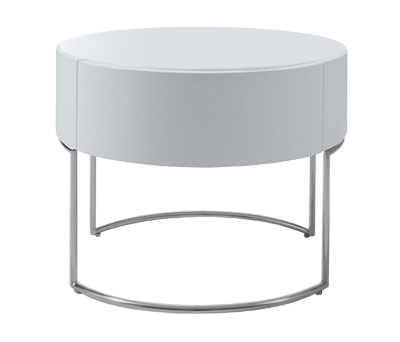 Picture of Modern Liv White Lacquer Round Nightstand 