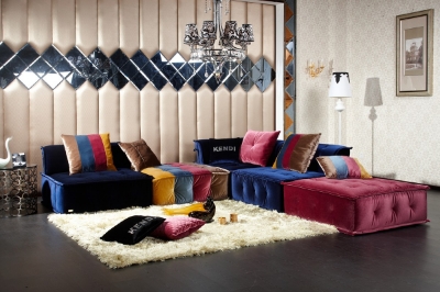 Picture of Divani Casa Dubai - Contemporary Multicolored Fabric Modular Sectional Sofa