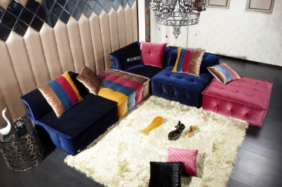 Picture of Divani Casa Dubai - Contemporary Multicolored Fabric Modular Sectional Sofa