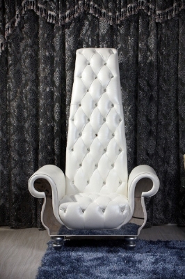 Picture of Divani Casa Luxe Neo-Classical Pearl White Italian Leather Leisure Chair