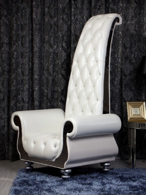 Picture of Divani Casa Luxe Neo-Classical Pearl White Italian Leather Leisure Chair