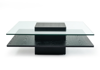 Picture of Emulsion Modern Black Oak Glass Coffee Table