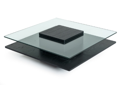 Picture of Emulsion Modern Black Oak Glass Coffee Table